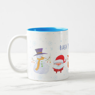 Caneca de Natal com Papais noeis e amigos animais