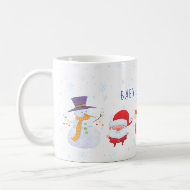 Caneca de Natal com Papais noeis e amigos animais  (Esquerda)