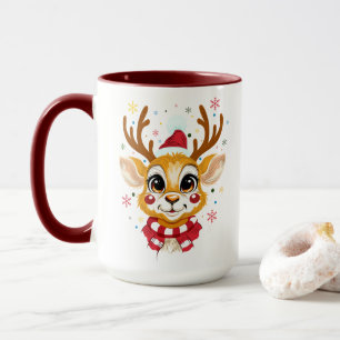 Caneca de Natal com Rena Bebê Fofa