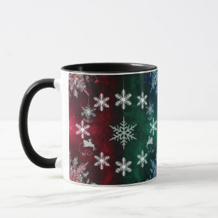 Caneca de Natal Combo Silhuetas de Floco de Neve