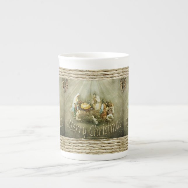 Caneca de Natal, Cristo de Jesus, Feliz Natal (Frente)