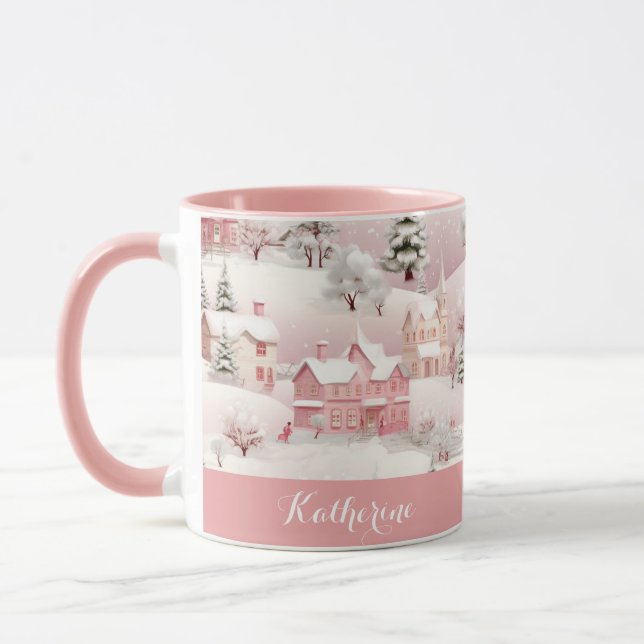 Caneca de Natal da Aldeia Rosa-de-inverno (Esquerda)