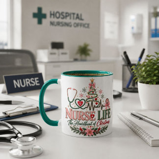 Caneca de Natal da Vida de Enfermeira, Presente da