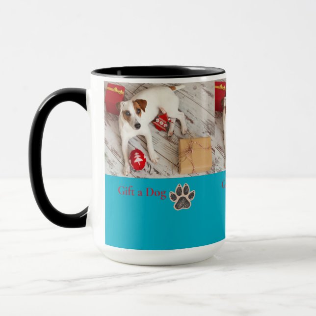 Caneca de Natal de Cachorro Fofa Presente (Esquerda)