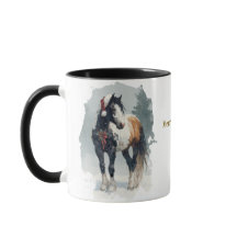 Caneca de Natal de Café Equestre