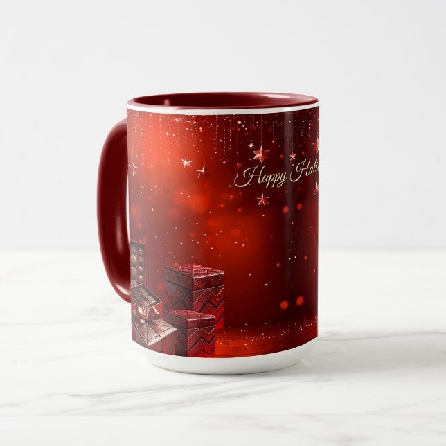 Caneca de Natal de Chocolate Doces Férias (Frente Esquerda)