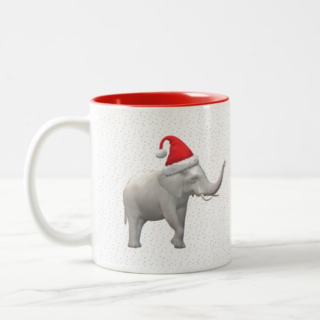 Caneca de Natal de Elefante Branco (Esquerda)