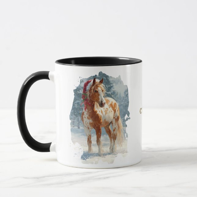 Caneca de Natal de Equitação (Esquerda)