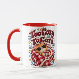 Caneca de Natal de Gato Engraçado Muito Aconchegan