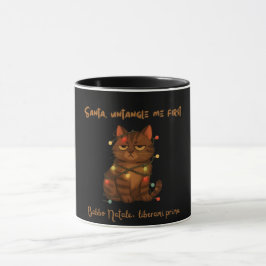 Caneca de Natal de Gato Engraçado – Papai Noel Des