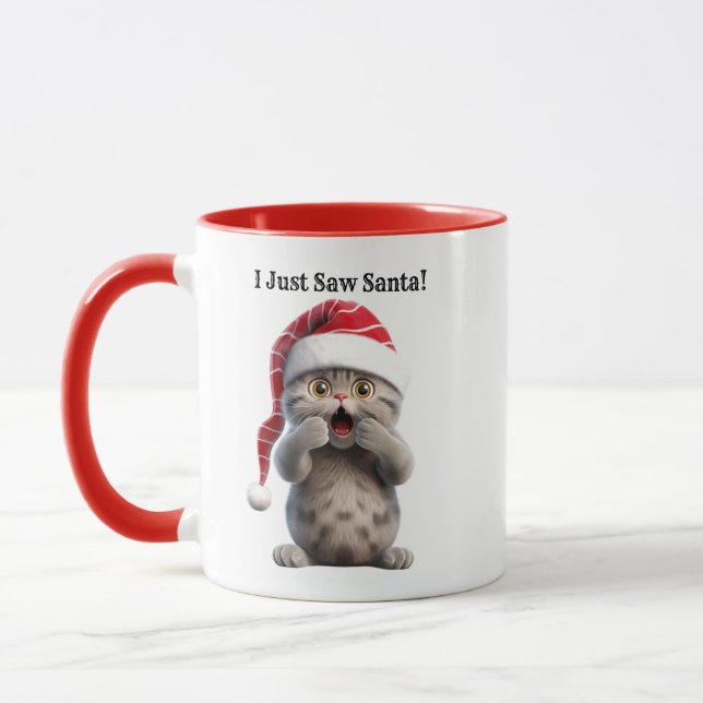 Caneca de Natal de Gato Personalizado (Esquerda)