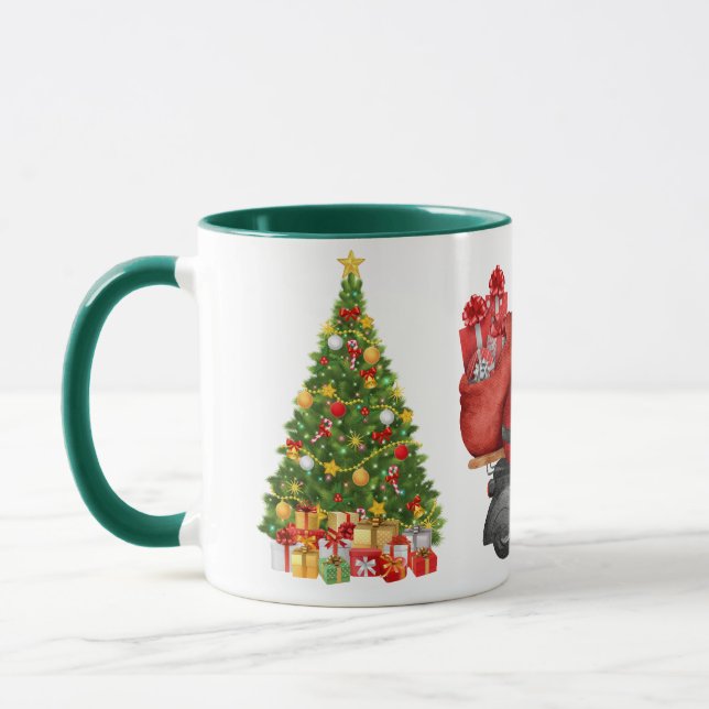 Caneca de Natal de Motocicleta papai noel (Esquerda)