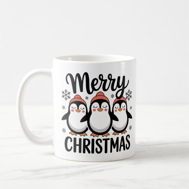 Caneca de Natal de Pinguim Alegre, Café de Férias  (Esquerda)