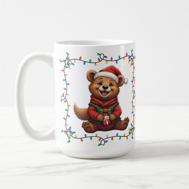 Caneca de Natal de urso bonito (Esquerda)