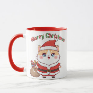 Caneca de Natal do Gato Kawaii Presente para Amant