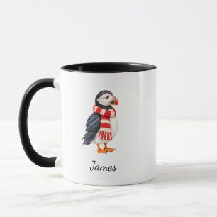 Caneca de Natal do Pinguim-de-Tufo Minimalista Del
