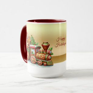 Caneca de Natal do Trem de Pão de Mel