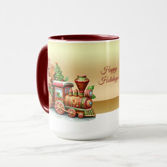 Caneca de Natal do Trem de Pão de Mel (Frente Esquerda)