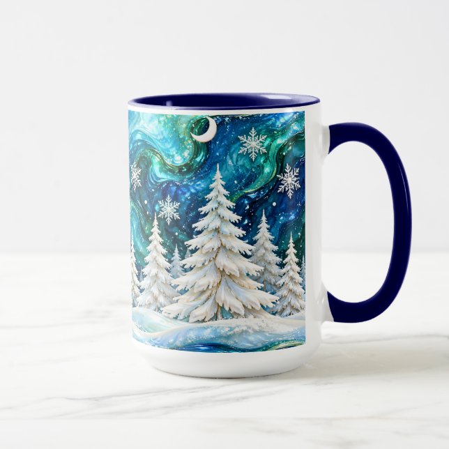 Caneca de Natal Floresta de Inverno (Direita)