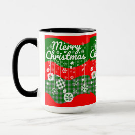 Caneca de Natal – Ornamentos Brancos & Feliz Natal