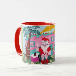 Caneca de Natal, Papais noeis, Reboche, Flamingo,