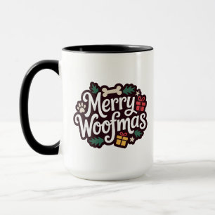 Caneca de Natal para Amantes de Cachorros Feliz Wo