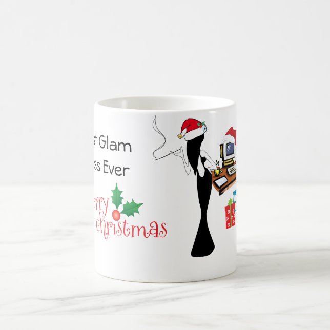 Caneca de Natal para Chefe de Mulher (Centro)
