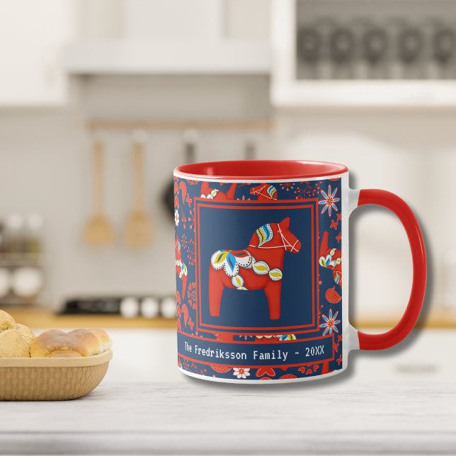 Caneca de Natal Personalizada Cavalo Dala (Criador carregado)