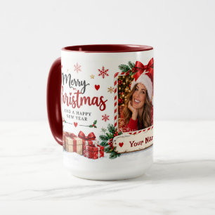 Caneca de Natal Personalizada com Foto e Nome