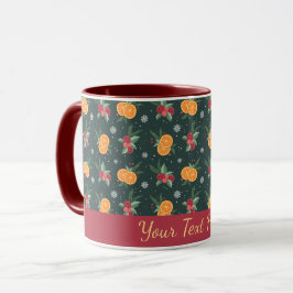 Caneca de Natal Personalizada com Laranjas e Azevi