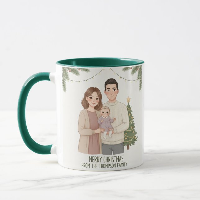 Caneca de Natal Personalizada para a Família  (Esquerda)