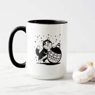 Caneca de Natal personalizada para gato