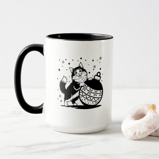 Caneca de Natal personalizada para gato (Com Donut)