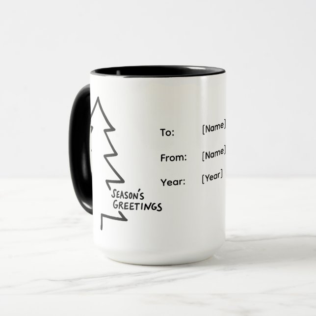 Caneca de Natal Personalizada – Saudações da Época (Frente Esquerda)