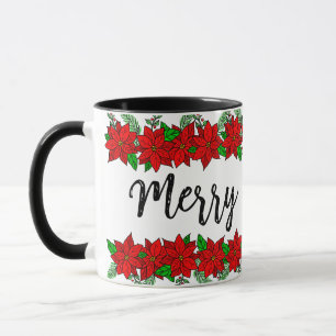Caneca de Natal Pinheiro e Berries Felizes e bri