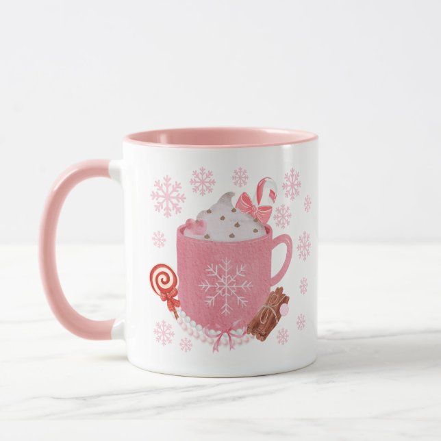 Caneca de Natal Rosa (Esquerda)