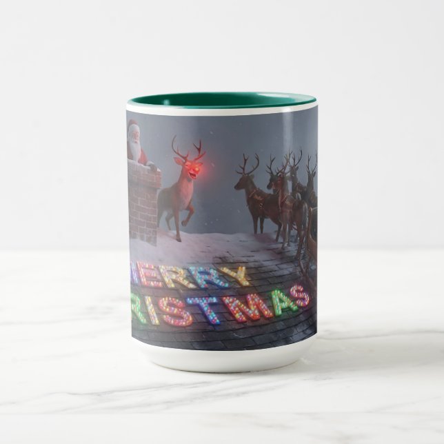 Caneca de Natal Rudolph, Not A Word AI Usado  (Centro)