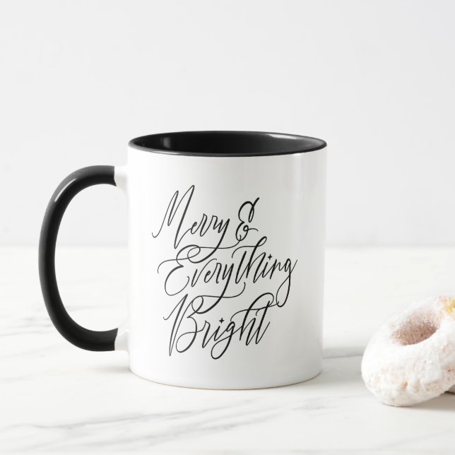 Caneca de Natal Sazonal Alegre e Tudo Brilhante (Com Donut)