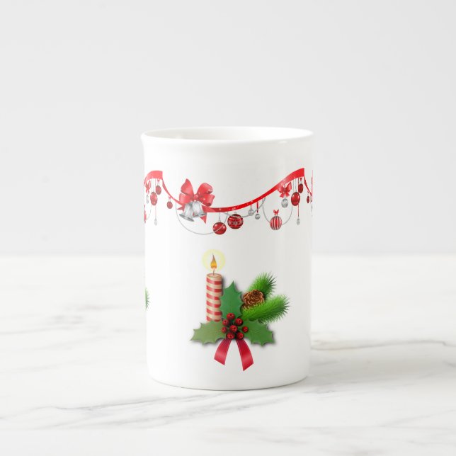 Caneca de Natal, Vela de Natal, Feliz Natal (Frente)