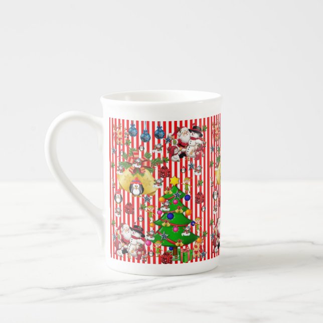 Caneca de Natal, Vintage, Feliz Pinguim de Natal (Esquerda)