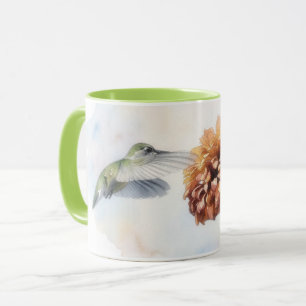 Caneca de Natureza Arte e Flor de Beija-flor
