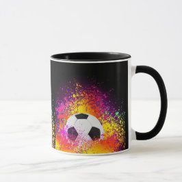 Caneca de néon da bola de futebol