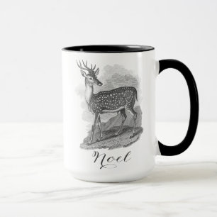 Caneca de Noel com uma bela gravação de veado anti