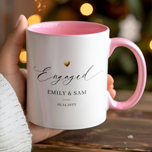 Caneca de Noivado Personalizada com Nomes do Casal (Criador carregado)