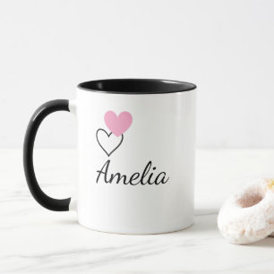 Caneca de Nome Coração Personalizado – Flecked de