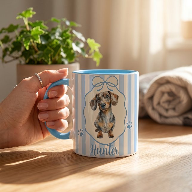Caneca de Nome e Foto Simples Modernos do Pet (Criador carregado)