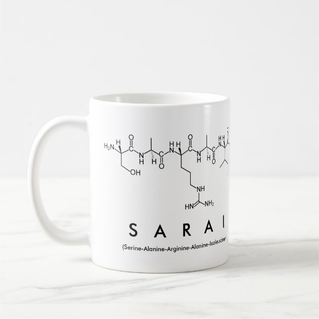 Caneca de nome peptídeo Sarai (Esquerda)