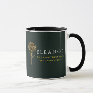 Caneca de Nome Personalizado com Flor de Nasciment