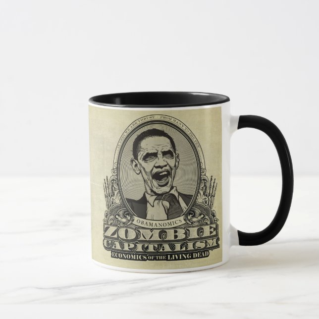 Caneca de Obamanomics do capitalismo do zombi (Direita)