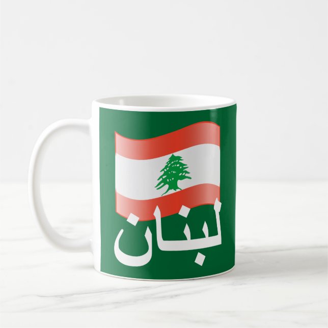 Caneca de ondulação da bandeira de Líbano (Esquerda)